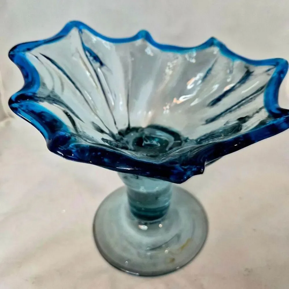 Blue compote bowl